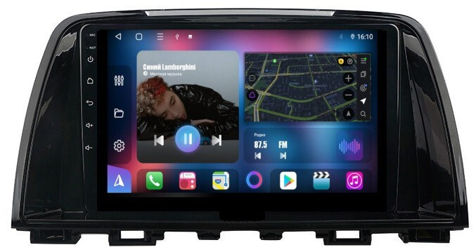Магнитола для Mazda 6 2012-2014 - FarCar 3012M Android 12, 8-ядер, QLED, Carplay, SIM-слот (CarPlay)