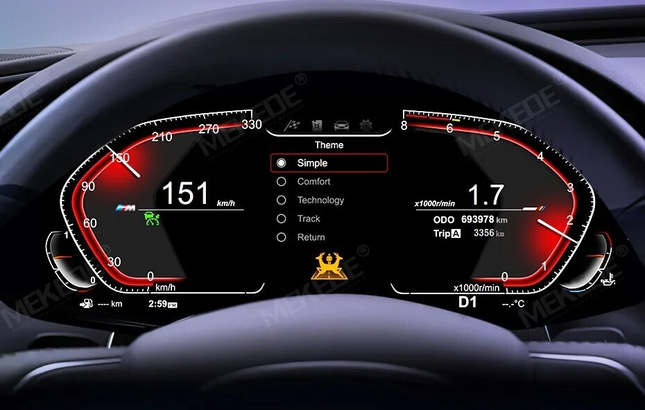 Электронная панель приборов для BMW 6 серия F06 2014-2019 (без проекции на лобовое) - Carmedia NH-LCD-B01-F06 с ЖК 12.3" экраном QLED (CarPlay)