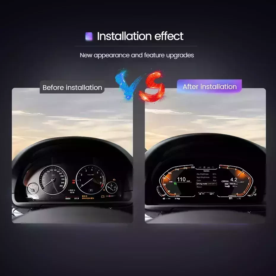 Электронная панель приборов для BMW 6 серия F06 2014-2019 (без проекции на лобовое) - Carmedia NH-LCD-B01-F06 с ЖК 12.3" экраном QLED (CarPlay)