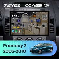 Штатная магнитола для Mazda Premacy 2 (2005-2010) (Экран 13") - Teyes CC4 Pro на Android 13, 8-ядер, 12ГБ-256ГБ, SIM-слот