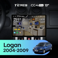Штатная магнитола для Renault Logan 1 (2004-2009) (Экран 13") - Teyes CC4 Pro на Android 13, 8-ядер, 8ГБ-128ГБ, SIM-слот