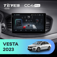 Штатная магнитола для LADA Vesta (2023-2026) (Экран 10,36") - Teyes CC4 Pro на Android 13, 8-ядер, 12ГБ-256ГБ, SIM-слот