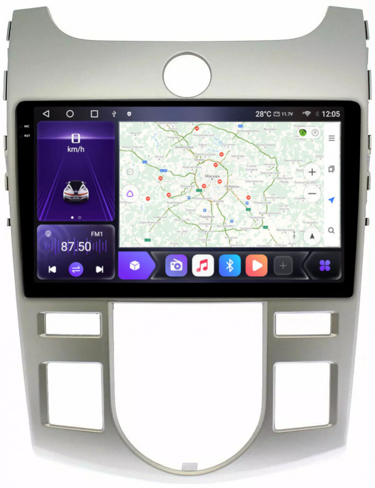 Магнитола для KIA Cerato 2 2008-2013 (климат/кондиц) - Carmedia OL-9736 QLed+2K, Android 12, ТОП процессор, CarPlay, SIM-слот (CarPlay)