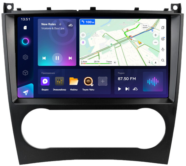 Магнитола для Mercedes-Benz G (W463) 2007-2012, C (W203) 2004-2007 - Teyes CC3-2K QLed Android 10, ТОП процессор, SIM-слот, CarPlay (CarPlay)