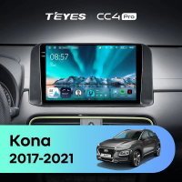 Штатная магнитола для Hyundai Kona (2017-2021) (Экран 10,36") - Teyes CC4 Pro на Android 13, 8-ядер, 12ГБ-256ГБ, SIM-слот