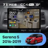 Штатная магнитола для Nissan Serena 5 C27 (2016-2019) правый руль (Экран 13") - Teyes CC4 Pro на Android 13, 8-ядер, 12ГБ-256ГБ, SIM-слот