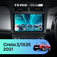 Штатная магнитола для Hyundai Creta 2 / IX25 (2021-2022) (Экран 10,36") - Teyes CC4 Pro на Android 13, 8-ядер, 8ГБ-128ГБ, SIM-слот
