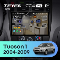 Штатная магнитола для Hyundai Tucson 1 (2004-2009) (Экран 11") - Teyes CC4 Pro на Android 13, 8-ядер, 12ГБ-256ГБ, SIM-слот