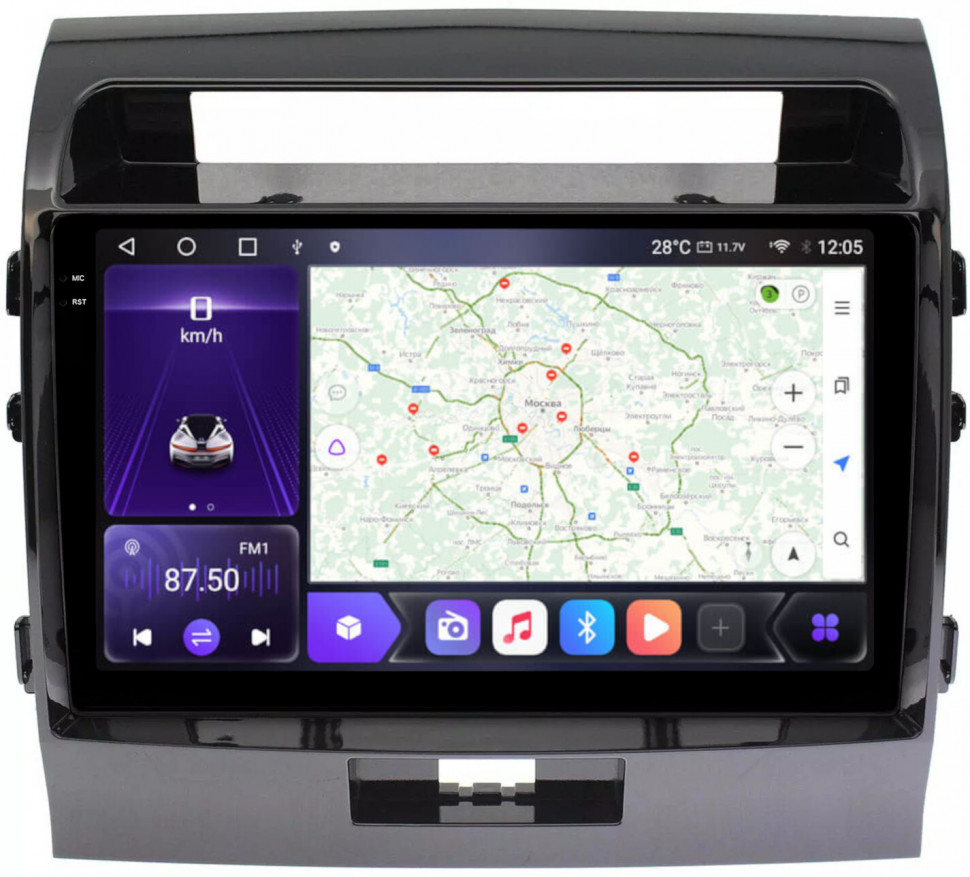 Магнитола для Toyota Land Cruiser 200 2007-2015 (отдельный экран климата) - Carmedia OL-1620-1 QLed+2K, Android 12, ТОП процессор, CarPlay, SIM-слот (CarPlay)