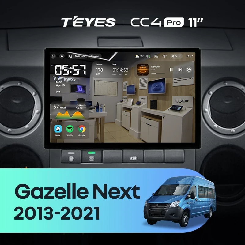 Штатная магнитола для GAZ Gazelle Next (2013-2021) (Экран 11") - Teyes CC4 Pro на Android 13, 8-ядер, 8ГБ-128ГБ, SIM-слот