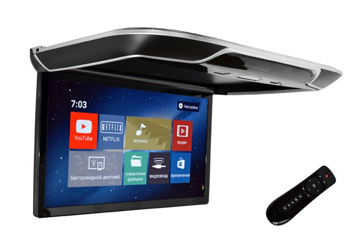 Потолочный Смарт ТВ 22" ERGO ER22AND (1920x1080, Android) черный