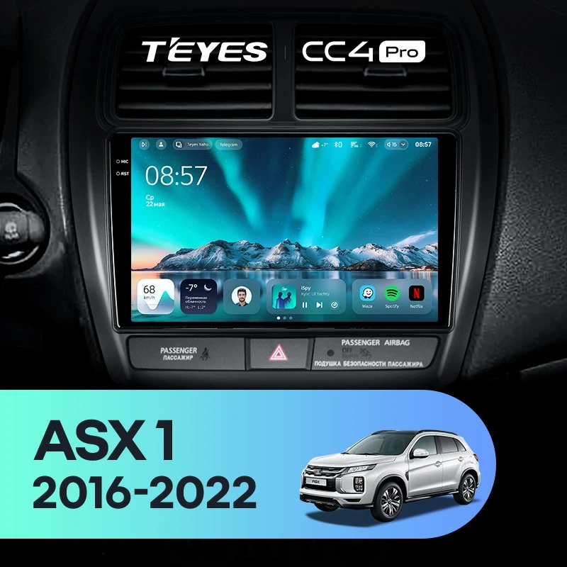 Штатная магнитола для Mitsubishi ASX (2016-2026) (Экран 9,5") - Teyes CC4 Pro на Android 13, 8-ядер, 12ГБ-256ГБ, SIM-слот
