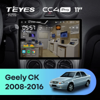 Штатная магнитола для Geely CK (2008-2016) (Экран 11") - Teyes CC4 Pro на Android 13, 8-ядер, 12ГБ-256ГБ, SIM-слот