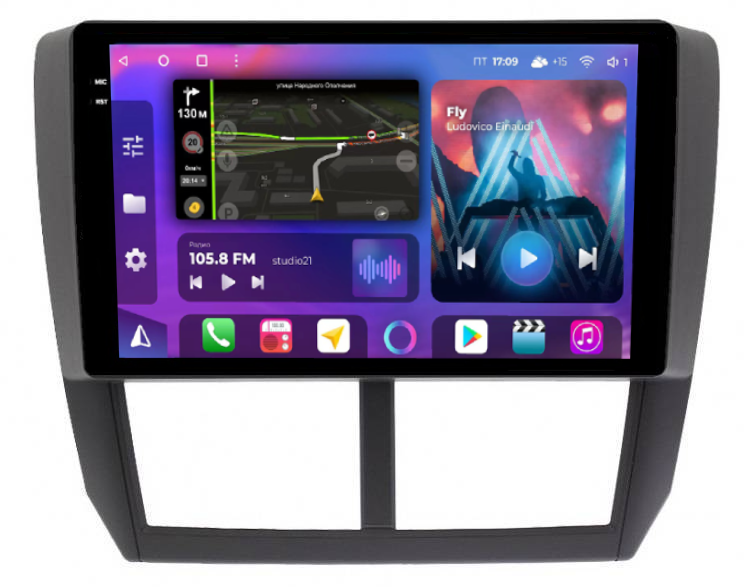 Штатная магнитола FarCar s400 2K для Subaru Forester,XV 2007-2013 на Android  (BX062M) (CarPlay)