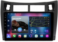 Магнитола для Toyota Vitz 2, Yaris 2 2005-2011 (серебро/черный) - FarCar 3022M Android 12, 8-ядер, QLED, Carplay, SIM-слот (CarPlay)