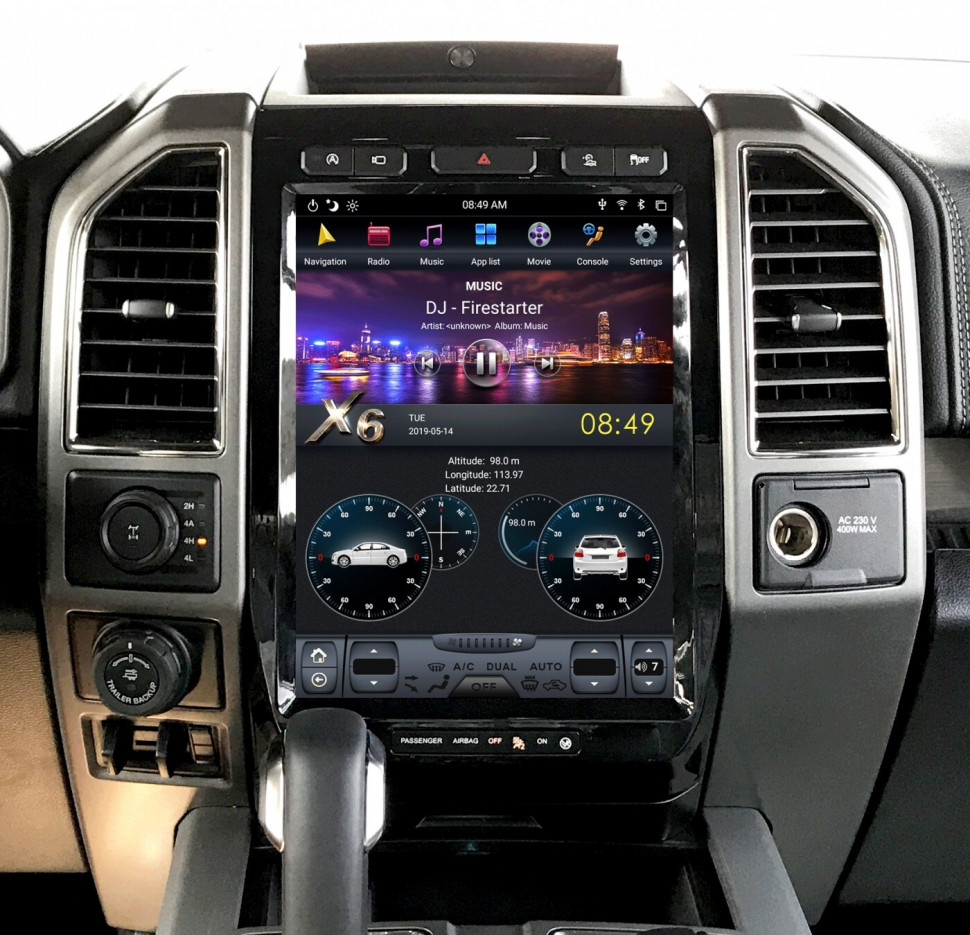 Магнитола для Ford F-150 2015-2020 (SYNC3) - Carmedia ZF-1306H-S3-Q6 ("Тесла-Стиль") Android 11, 8ГБ+128ГБ, SIM-слот (CarPlay)