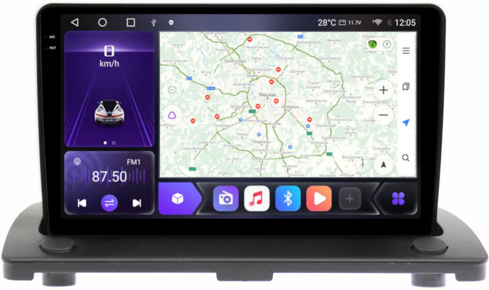 Магнитола для Volvo XC90 2006-2014 - Carmedia OL-9136 QLed+2K, Android 12, ТОП процессор, CarPlay, SIM-слот (CarPlay)