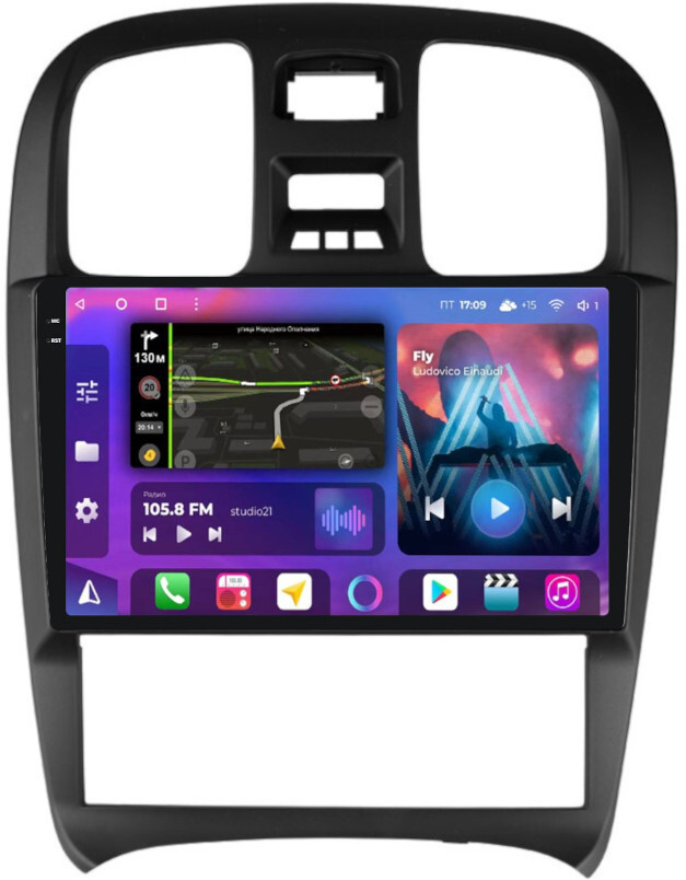 Магнитола для Hyundai Sonata 2001-2013 - FarCar XXL3062M Android 12, QLED, ТОП процессор, 8Гб+256Гб, CarPlay, SIM-слот (CarPlay)