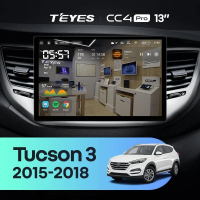 Штатная магнитола для Hyundai Tucson 3 (2015-2018) (Экран 13") - Teyes CC4 Pro на Android 13, 8-ядер, 8ГБ-128ГБ, SIM-слот