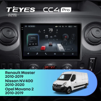 Штатная магнитола для Renault Master (2010-2019) (Экран 10,36") - Teyes CC4 Pro на Android 13, 8-ядер, 12ГБ-256ГБ, SIM-слот