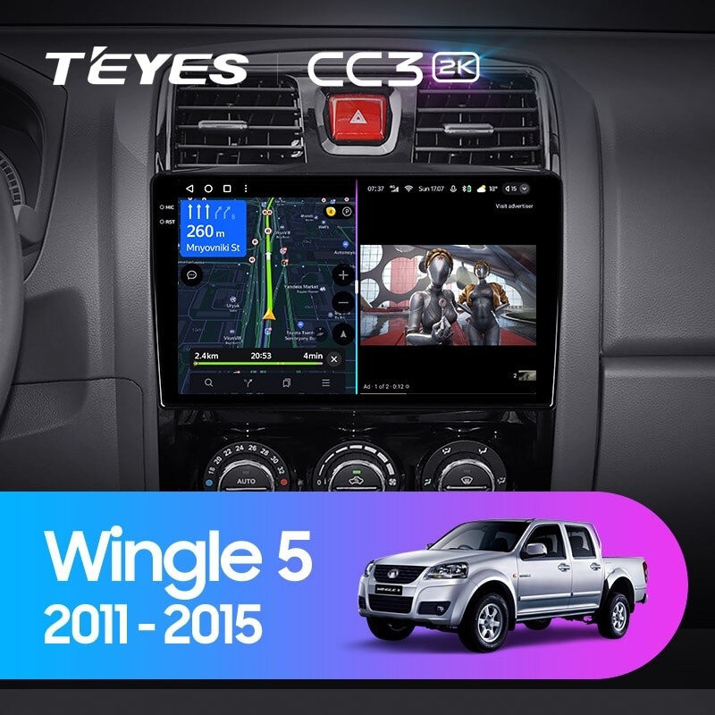 Штатная магнитола Teyes CC3 2K 4/64 Great Wall Wingle 5 (2011-2015)