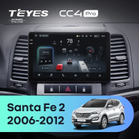 Штатная магнитола для Hyundai Santa Fe 2 (2006-2012) (Экран 9,5") - Teyes CC4 Pro на Android 13, 8-ядер, 12ГБ-256ГБ, SIM-слот