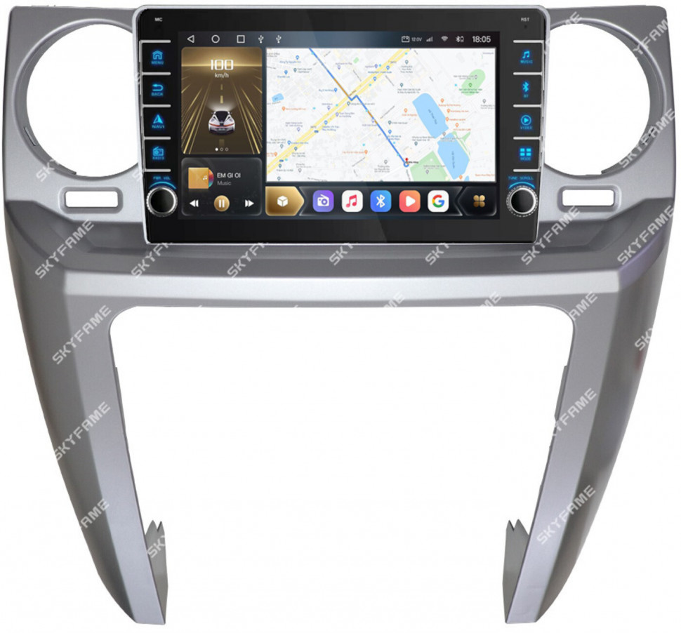 Магнитола для Land Rover Discovery 2005-2009 (серебро/черная) - Carmedia SF-9703 (крутилки) QLed, Android 10, ТОП процессор, CarPlay, SIM-слот (только с установкой в Москве) (CarPlay)