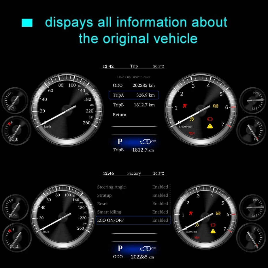 Электронная панель приборов Toyoya Land Cruiser 200 2008-2015 - Carmedia NH-LCD-T01 с сенсорным LCD / ЖК 12.3" экраном QLED (CarPlay)