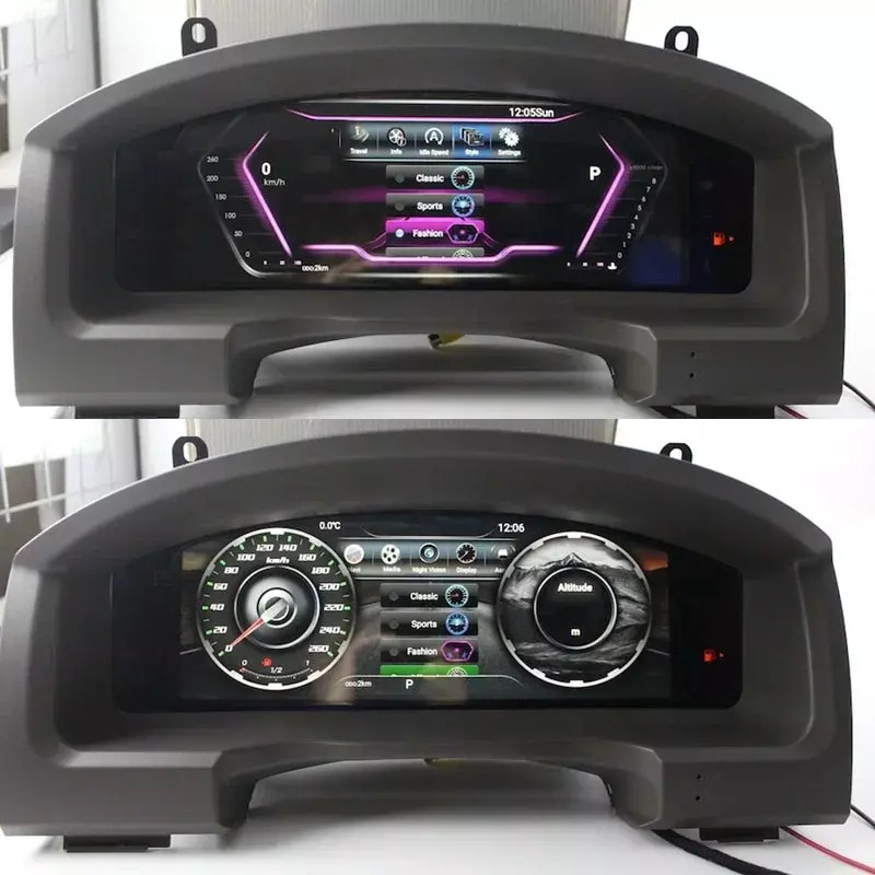 Электронная панель приборов Toyoya Land Cruiser 200 2008-2015 - Carmedia NH-LCD-T01 с сенсорным LCD / ЖК 12.3" экраном QLED (CarPlay)