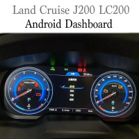 Электронная панель приборов Toyoya Land Cruiser 200 2008-2015 - Carmedia NH-LCD-T01 с сенсорным LCD / ЖК 12.3" экраном QLED (CarPlay)