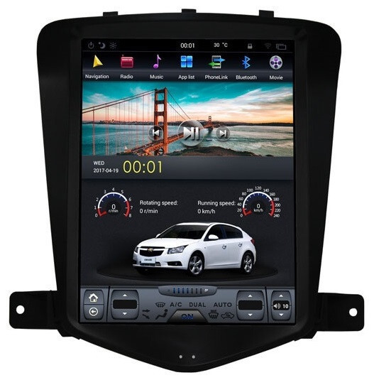 Магнитола для Chevrolet Cruze 2009-2012 - Carmedia ZF-1019-Q6 ("Тесла-Стиль") Android 11, 8ГБ+128ГБ, SIM-слот (CarPlay)