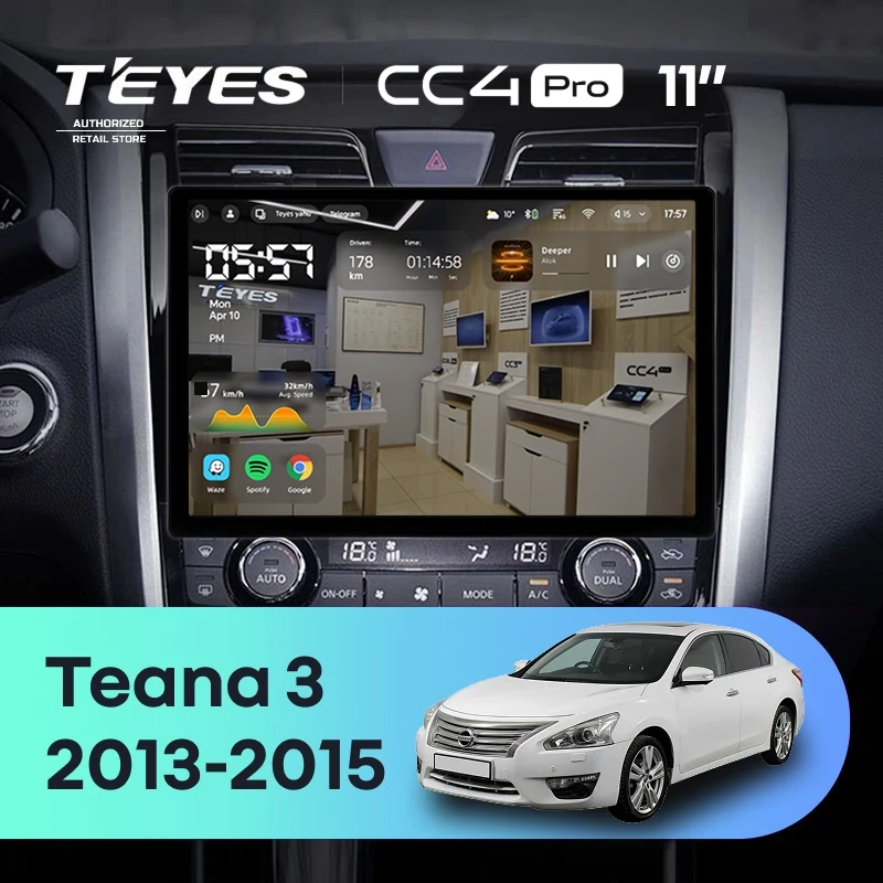 Штатная магнитола для Nissan Teana J33 (2013-2015) (Экран 11") - Teyes CC4 Pro на Android 13, 8-ядер, 12ГБ-256ГБ, SIM-слот
