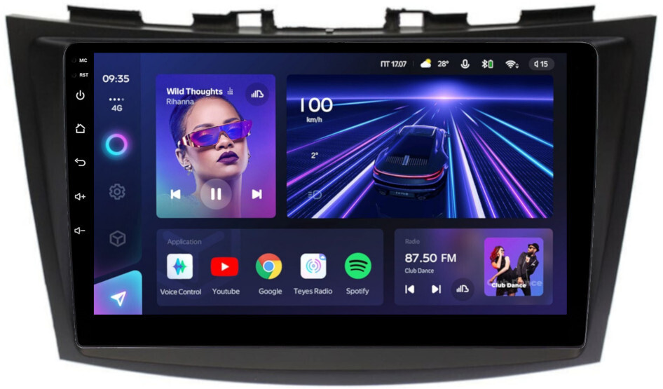 Магнитола для Suzuki Swift 2011-2015 - Teyes CC3L Android 10, 8-ядер, 4ГБ+32ГБ, SIM-слот (CarPlay)