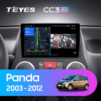Штатная магнитола Teyes CC3 2K 360 6/128 Fiat Panda 2 (2003-2012)