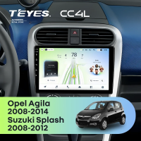 Штатная магнитола для Opel Agila (2008-2014) / Suzuki Splash (2008-2012) - Teyes CC4L на Android 14, 8-ядер, 6ГБ-64ГБ, SIM-слот