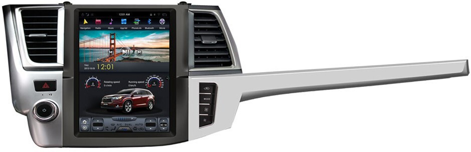 Магнитола для Toyota Highlander 3 2014-2020 - Carmedia ZF-1207-DSP ("Тесла-Стиль") на Android 9, 6-ТУРБО ядер, 4ГБ-64ГБ (CarPlay)