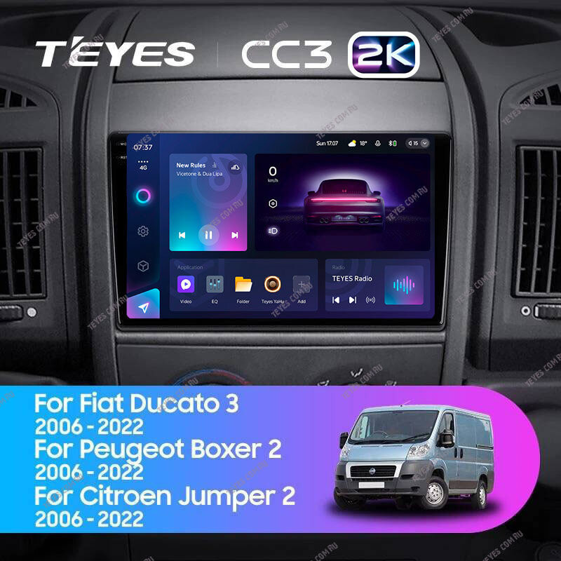 Штатная магнитола Teyes CC3 2K 360 6/128 Citroen Jumper 2 (2006-2022)