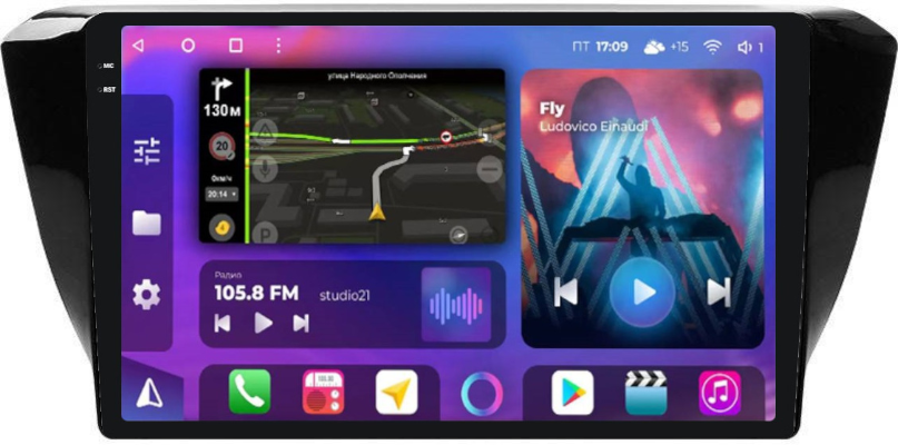 Магнитола для Skoda Superb 2015+ (без штатного усилителя) - FarCar XXL3002M Android 12, QLED, ТОП процессор, 8Гб+256Гб, CarPlay, SIM-слот (CarPlay)