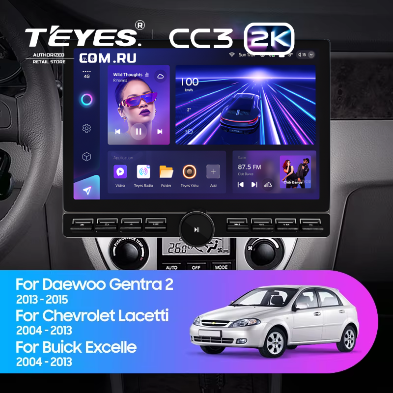 Штатная магнитола Teyes CC3 2K 6/128 Chevrolet Lacetti J200 (2004-2013) F1 Тип-A (13" с кнопками)