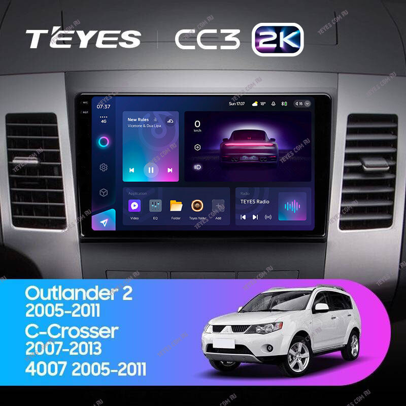 Штатная магнитола Teyes CC3 2K 6/128 Citroen C-Crosser 1 (2007-2013) Тип-B