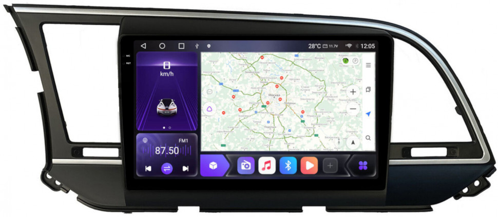 Магнитола для Hyundai Elantra 2016-2018 - Carmedia OL-9708 QLed+2K, Android 12, ТОП процессор, CarPlay, SIM-слот (CarPlay)