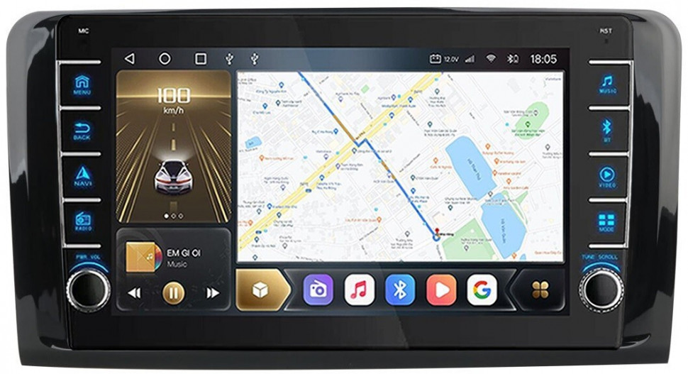 Магнитола для Mercedes-Benz GL (X164), ML (W164) 2005-2012 - Carmedia OL-9950 (крутилки) QLed, Android 10, ТОП процессор, CarPlay, SIM-слот (CarPlay)