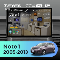 Штатная магнитола для Nissan Note 1 E11 (2005-2013) (0din) (Экран 13") - Teyes CC4 Pro на Android 13, 8-ядер, 8ГБ-128ГБ, SIM-слот