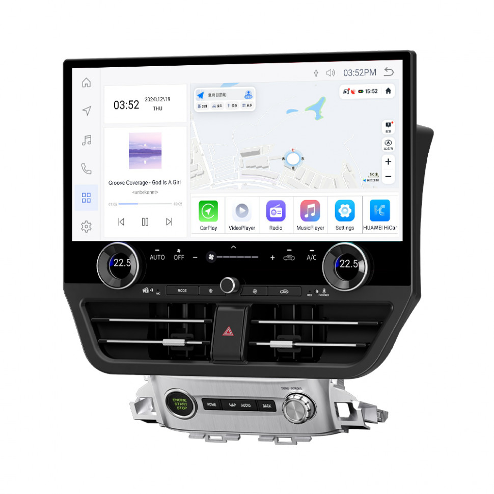 Магнитола для Toyota Land Cruiser 200 2015-2021 (топовая комплектация) - Carmedia ZF-3033-GE на Android 13, 8Гб+128Гб, 4G SIM-слот, CarPlay