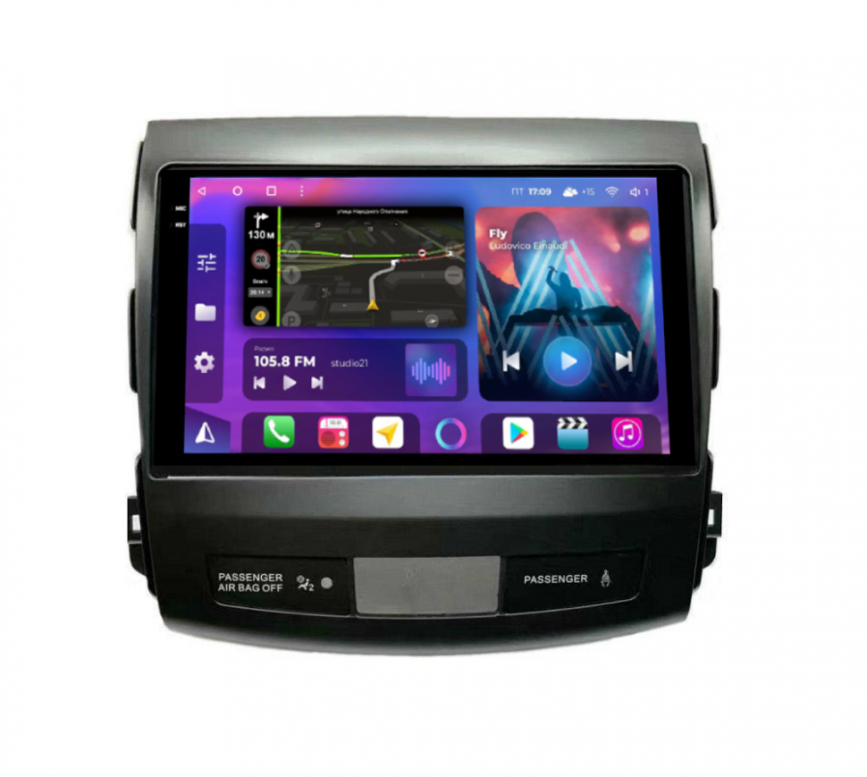 Штатная магнитола FarCar s400 2K 360 для Mitsubishi Outlander XL,Citroen C-Crosser, Peugeot 4007 на Android  (BX056M 360) (CarPlay)