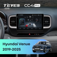 Штатная магнитола для Hyundai Venue (2019-2025) (Экран 9,5") - Teyes CC4 Pro на Android 13, 8-ядер, 8ГБ-128ГБ, SIM-слот