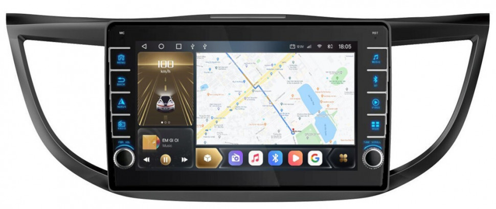 Магнитола для Honda CR-V 2012-2018 - Carmedia OL-1641 (крутилки) QLed, Android 10, ТОП процессор, CarPlay, SIM-слот (CarPlay)