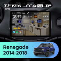 Штатная магнитола для Jeep Renegade (2014-2018) (Экран 13") - Teyes CC4 Pro на Android 13, 8-ядер, 8ГБ-128ГБ, SIM-слот
