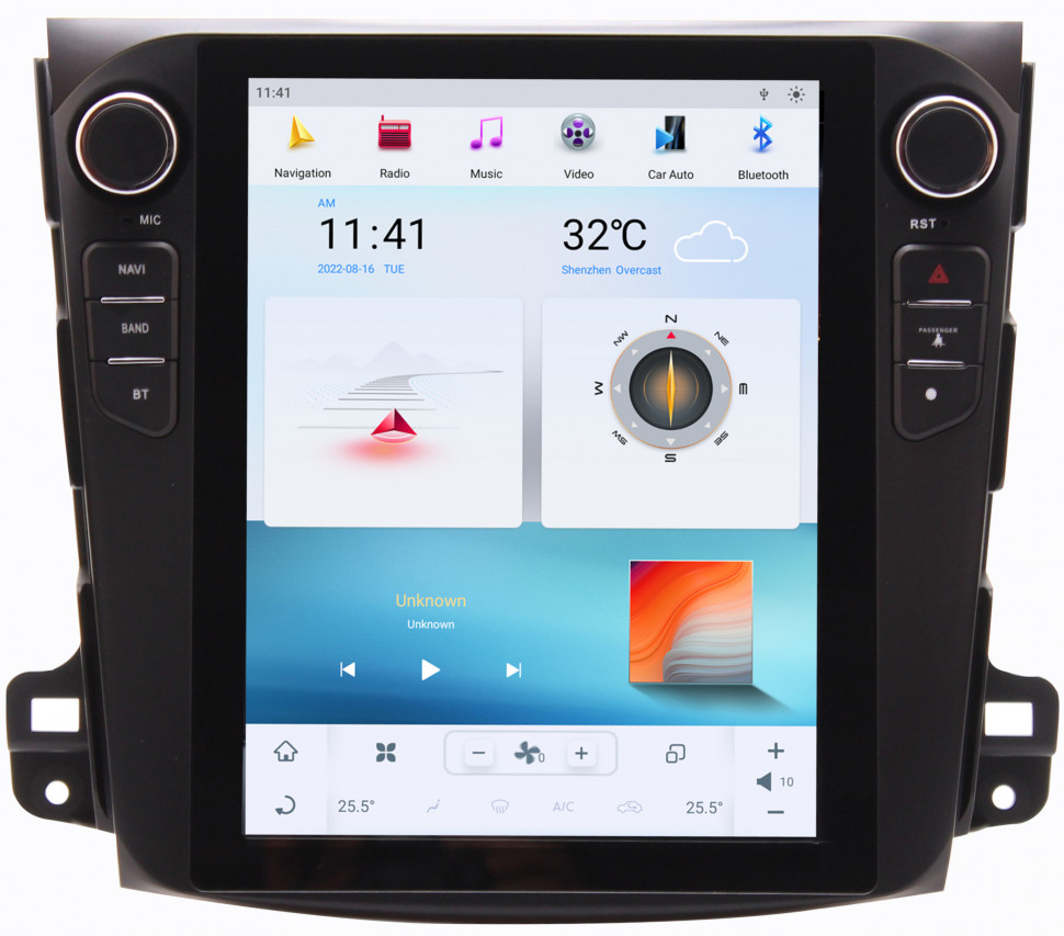 Магнитола для Mitsubishi Outlander XL, Peugeot 4007, Citroen C-Crosser - Carmedia ZF-1106-Q6 ("Тесла-Стиль") Android 11, 8ГБ+128ГБ, SIM-слот (CarPlay)