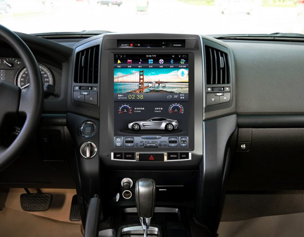 Магнитола для Toyota Land Cruiser 200 2007-2015 (отдельный экран климата) - Carmedia ZF-1220-Q6 ("Тесла-Стиль") Android 11, 8ГБ+128ГБ, SIM-слот (CarPlay)